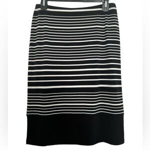 Rafaela Black & White Striped Pencil Skirt